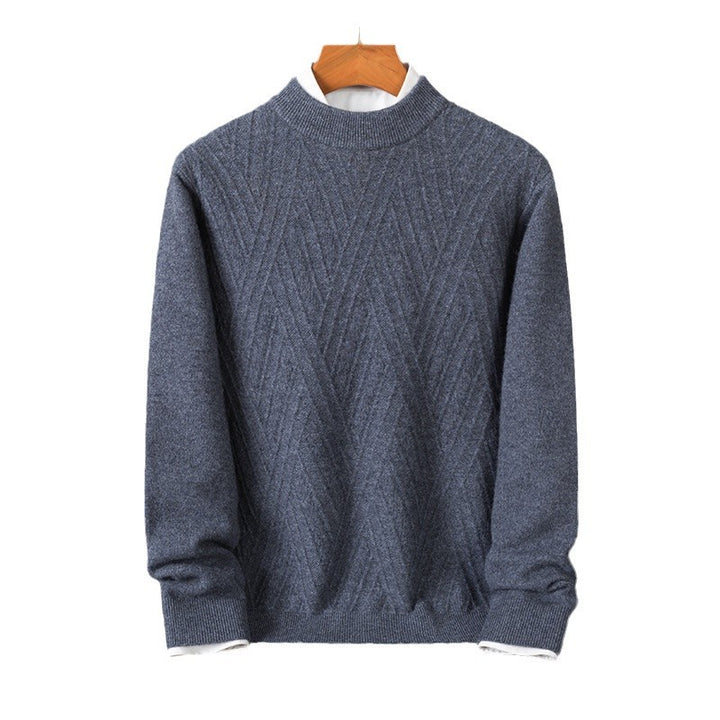 Herren eleganter Rollkragenpullover mit feinem Rautenmuster Echoarchiv