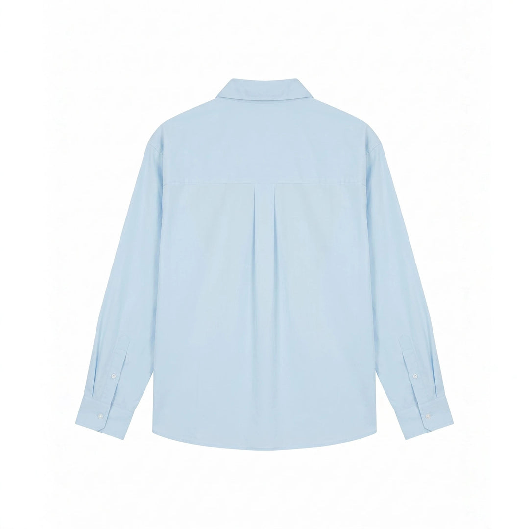 Herren Oversized Hemd mit gestickter Brustpatch und Kentkragen Echoarchiv