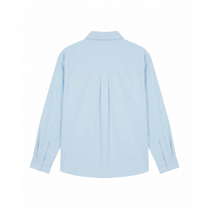 Herren Oversized Hemd mit gestickter Brustpatch und Kentkragen Echoarchiv