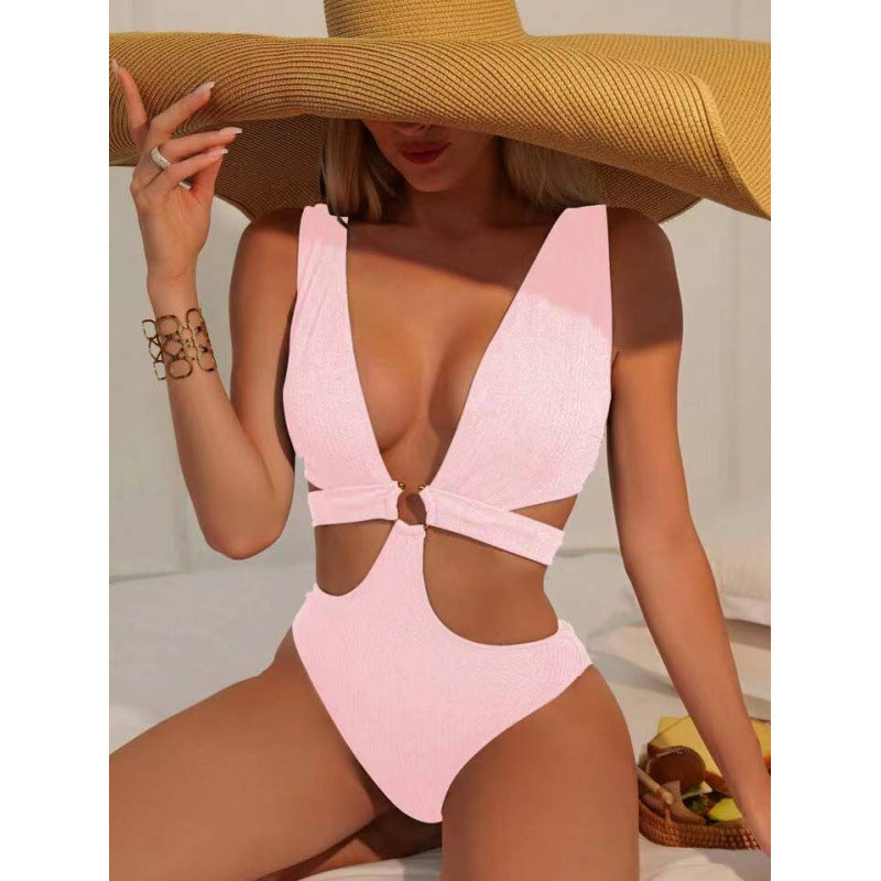 Damen Cut-Out Badeanzug mit elegantem Wickeldetail Echo Archiv