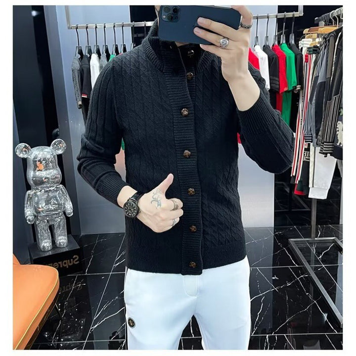 Herren Strickjacke mit strukturiertem Design und Knopfleiste Echoarchiv