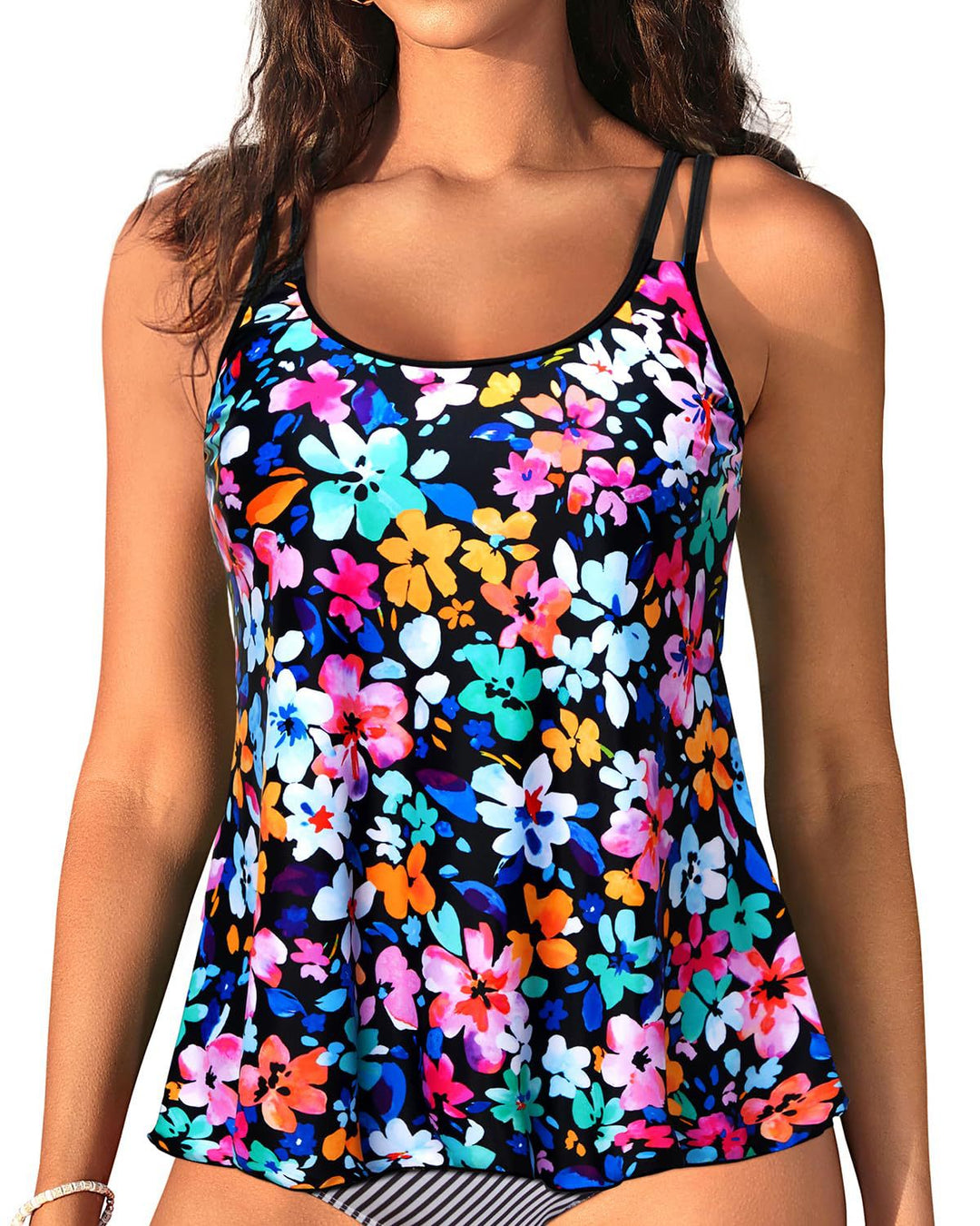 Damen Sportliches Tanktop mit verstellbaren Trägern Echo Archiv