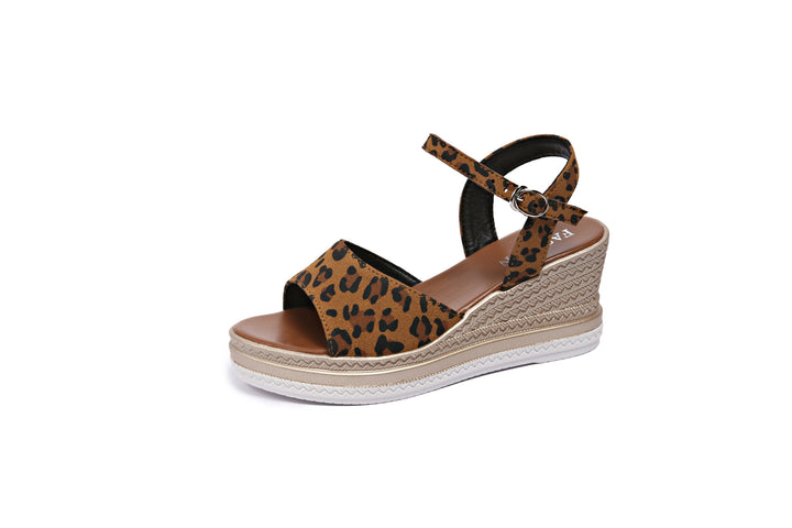 Damen  Espadrille-Keilpantoletten mit geflochtenem Bastplateau und verstellbarem Knöchelriemen Echo Archiv