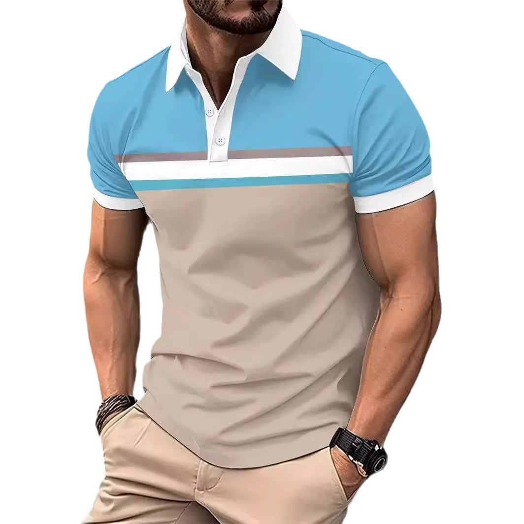 Herren Poloshirt mit modischem Farbblock und hochwertigen Details Echoarchiv