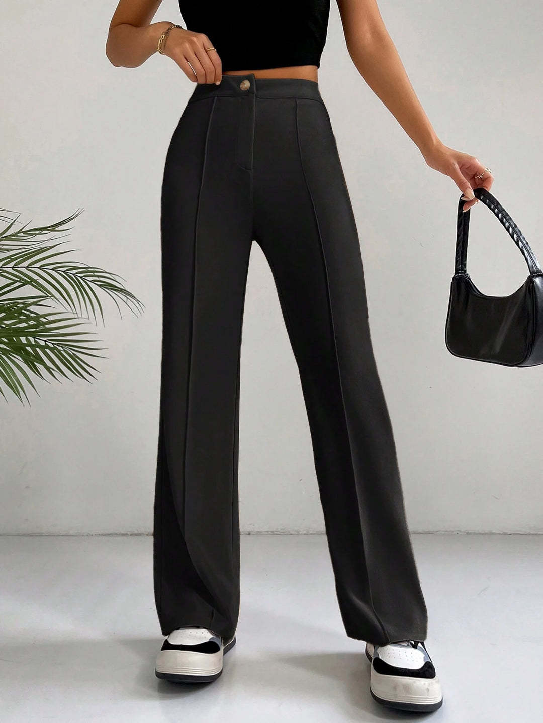 Damen Elegante und hoch geschnittene Stoffhose Echo Archiv