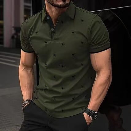Herren hochwertiges Poloshirt mit stilvollem Muster Echoarchiv