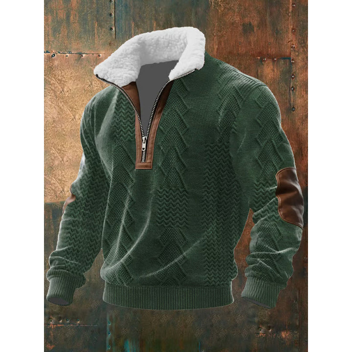 Herren Urbaner Fleece Pullover mit Baum-Motiv Echoarchiv