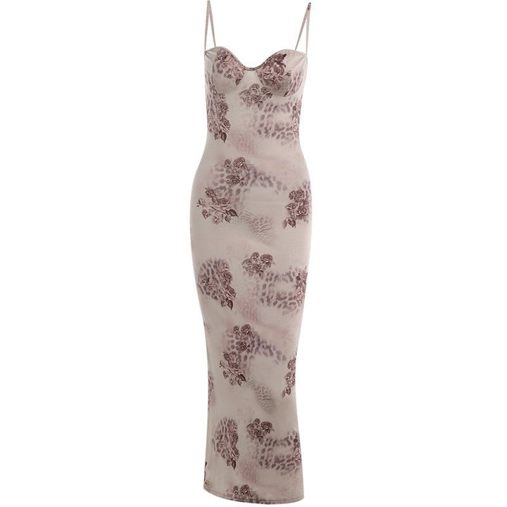 Damen Figurumspielendes langes Kleid mit floralem Spitzenoberteil Echo Archiv