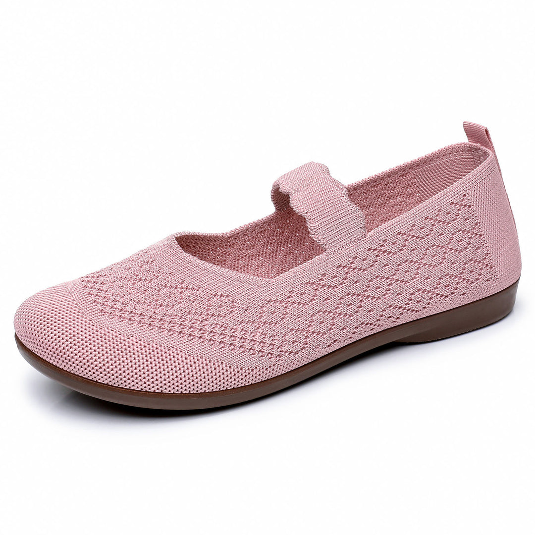 Damen nan gestrickter Mary-Jane-Slipper mit elastischem Riemen und ergonomischer Komfortsohle Echo Archiv
