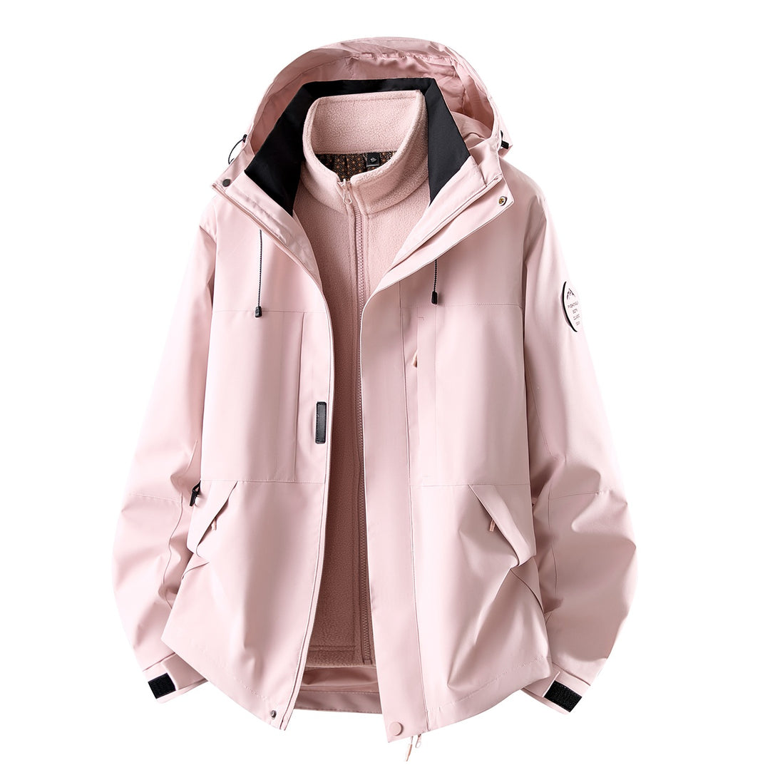 Damen Dreiteilige wasserdichte Outdoorjacke mit abnehmbarem Fleece-Innenlayer Echoarchiv