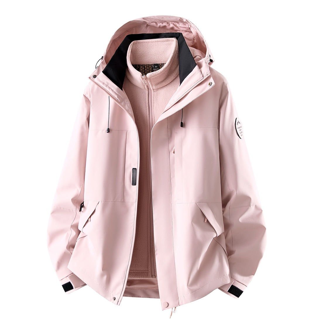 Damen Dreiteilige wasserdichte Outdoorjacke mit abnehmbarem Fleece-Innenlayer Echoarchiv