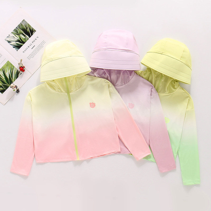 Damen nan ultraleichte Sonnenschutz-Hoodie mit Ombre-Verlauf und kurzem Schnitt Echo Archiv