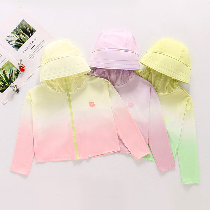 Damen nan ultraleichte Sonnenschutz-Hoodie mit Ombre-Verlauf und kurzem Schnitt Echo Archiv