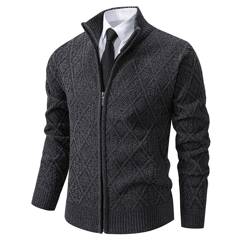 Herren modische Strickjacke mit grafischem Zipper-Design Echoarchiv