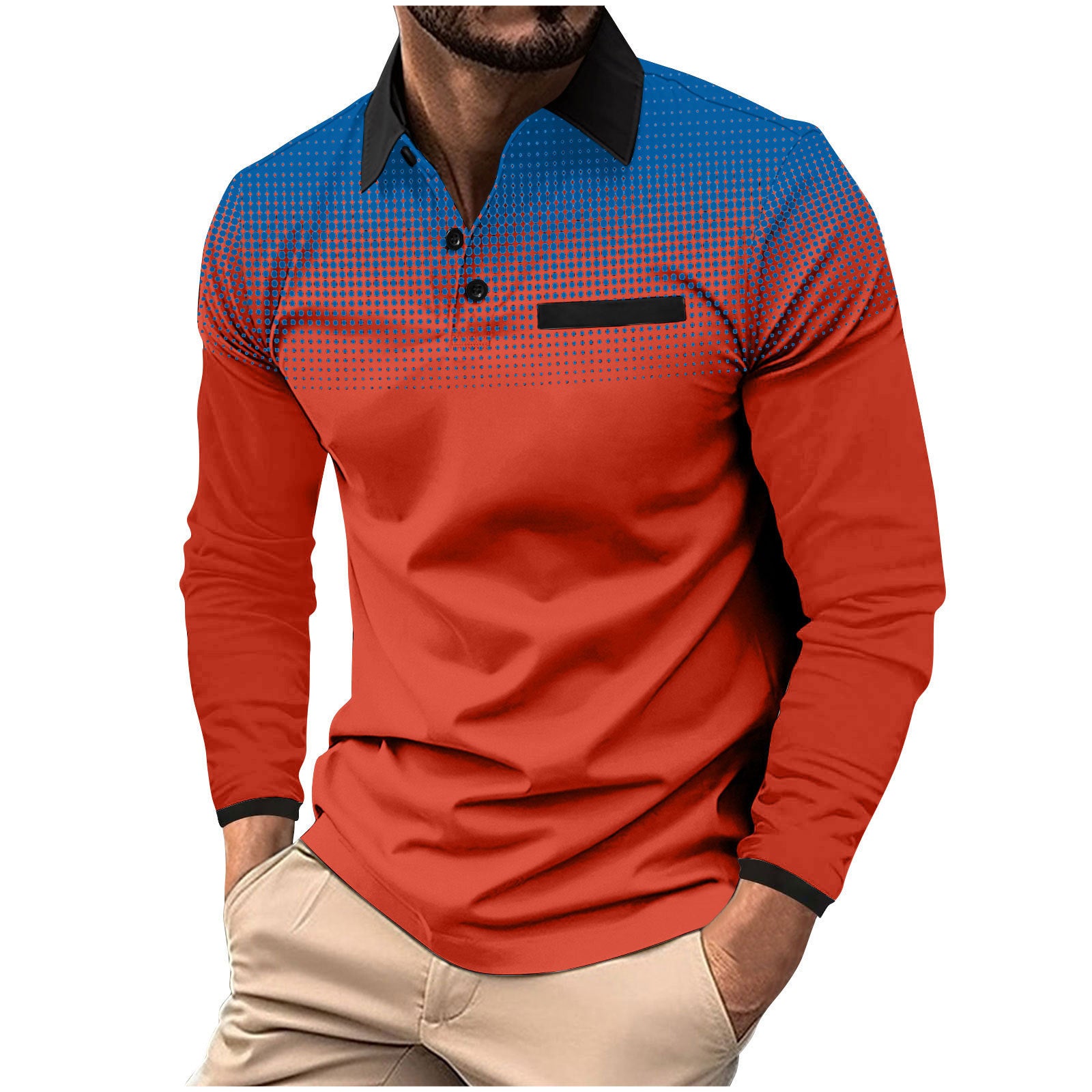 Herren Poloshirt mit modernem grafischen Design Echoarchiv