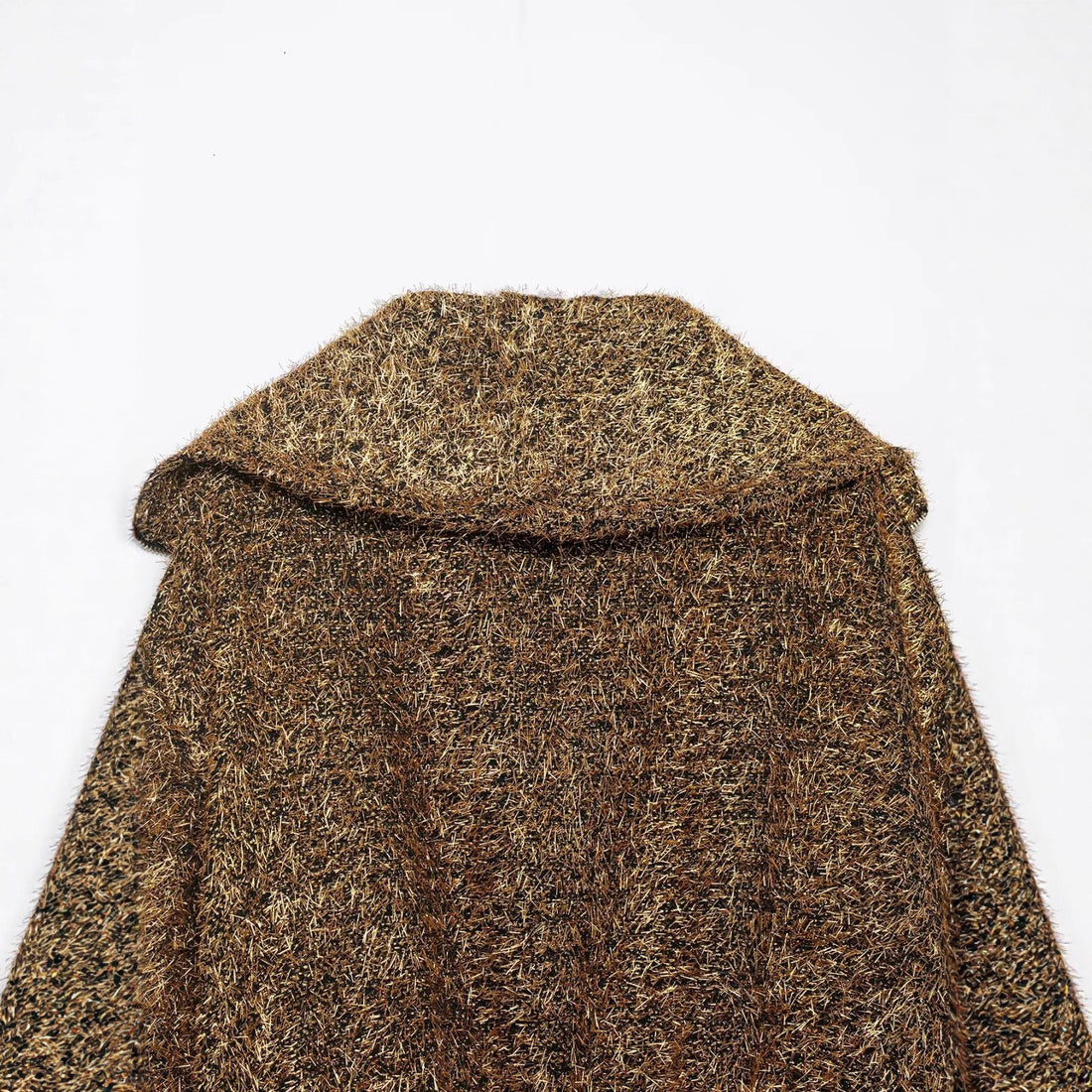 Damen cropped Glitzer-Strickjacke mit Reißverschluss und weitem Schalkragen – Veloura