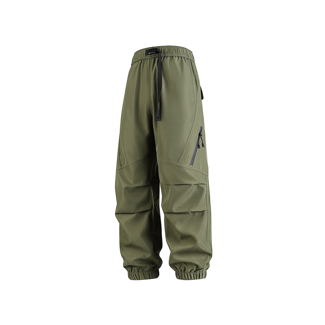 Herren Weite technische Cargo-Joggerhose mit elastischem Tunnelzugbund, aufgesetzten Klappentaschen und Reißverschluss-Beintasche Echo Archiv