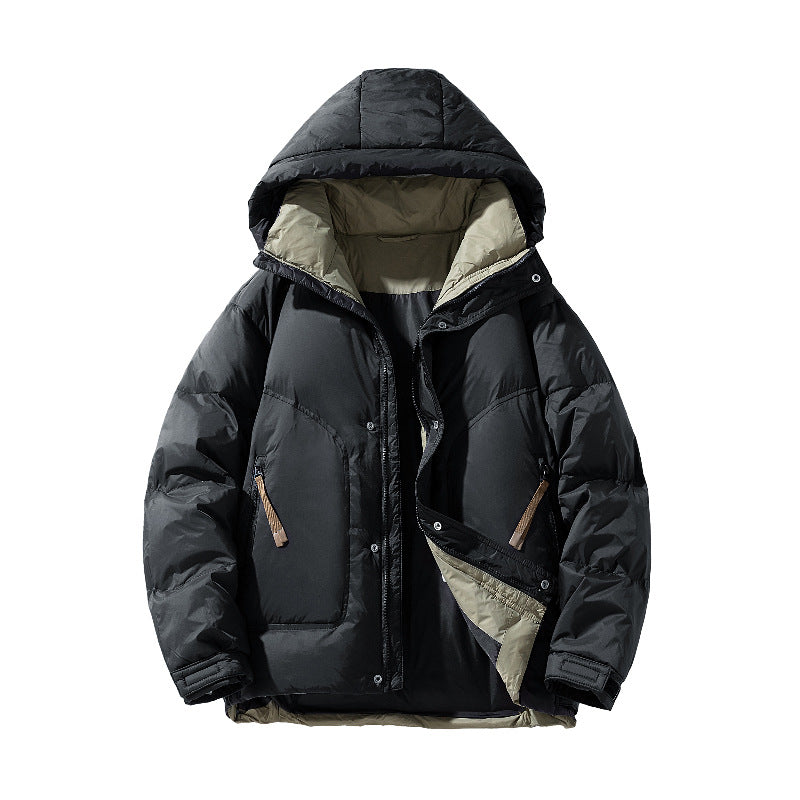 Herren Hochwertige Steppjacke mit verstellbarem Kapuzenkragen Echoarchiv