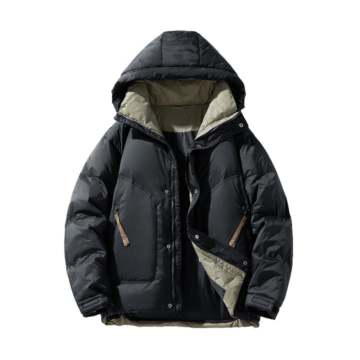 Herren Hochwertige Steppjacke mit verstellbarem Kapuzenkragen Echoarchiv