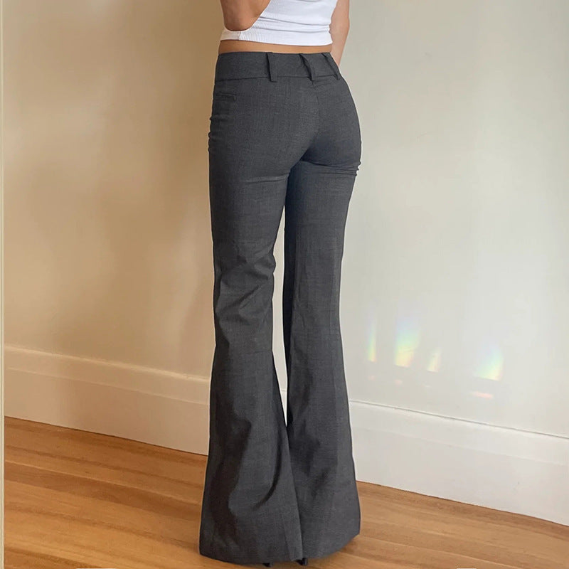 Damen Elegante Stretch‑Schlaghose mit hoher Taille, ausgestelltem Glockenbein und Bügelfalte Echo Archiv