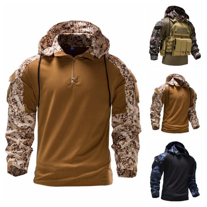 Herren taktischer Pullover mit Kapuze und Camouflage-Ärmeln Echoarchiv