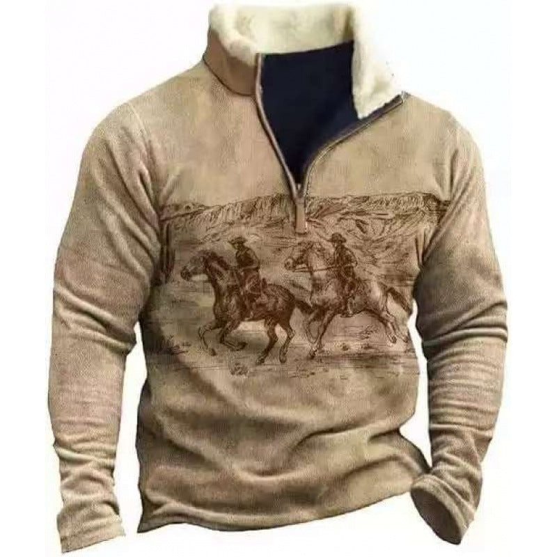 Herren Modischer Hoodie mit Kapuze und maritimem Druck Echoarchiv