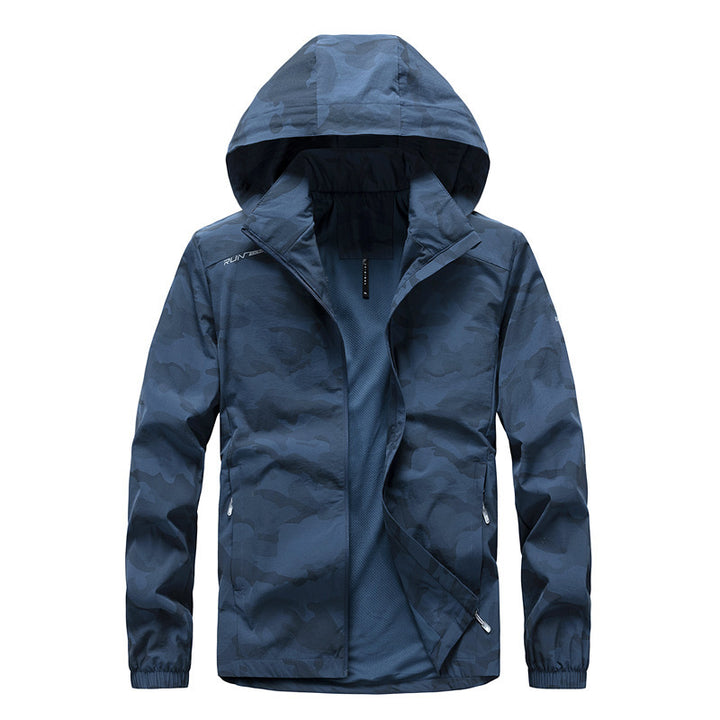 Herren Ultraleichter Softshell-Hoodie mit Tarnmuster, wasserabweisend und atmungsaktivem Meshfutter Echoarchiv