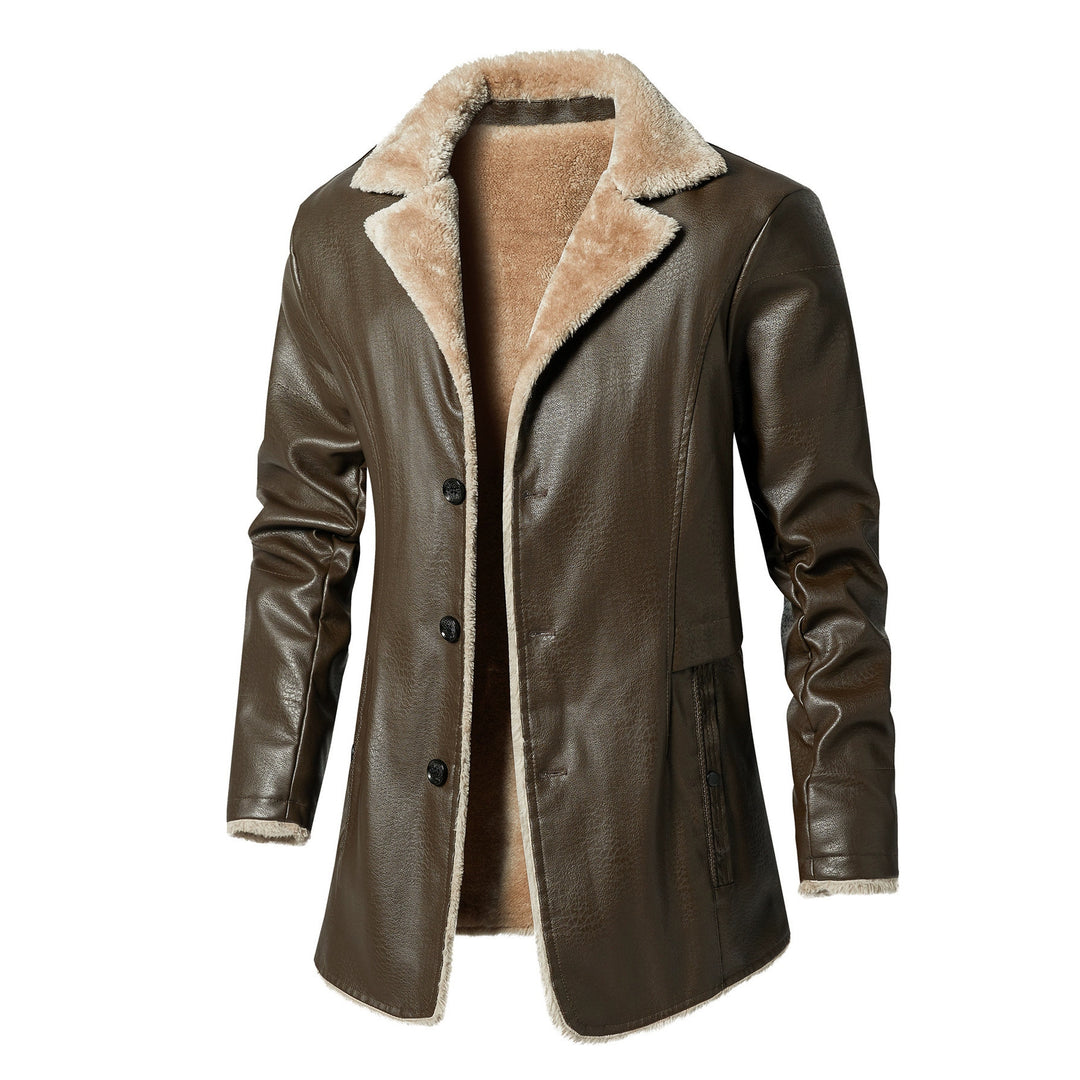 Herren Kunstleder Jacke mit luxuriösem Fleecefutter Echoarchiv