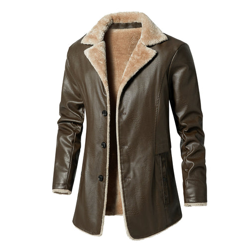 Herren Kunstleder Jacke mit luxuriösem Fleecefutter Echoarchiv