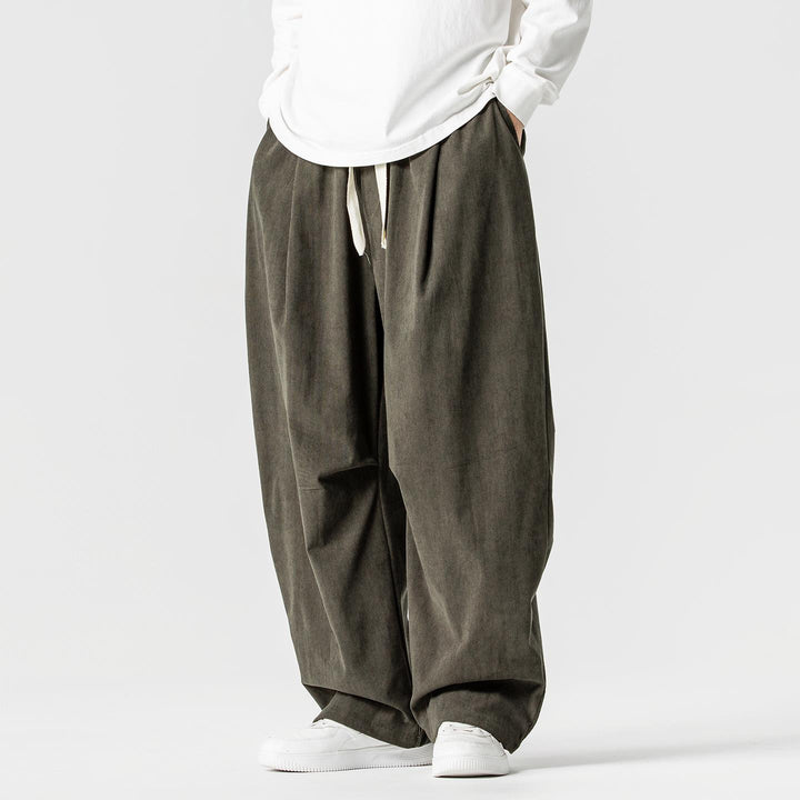 Herren nan weite Cordhose mit Tunnelzug, Bundfalten und relaxed Fit Echo Archiv