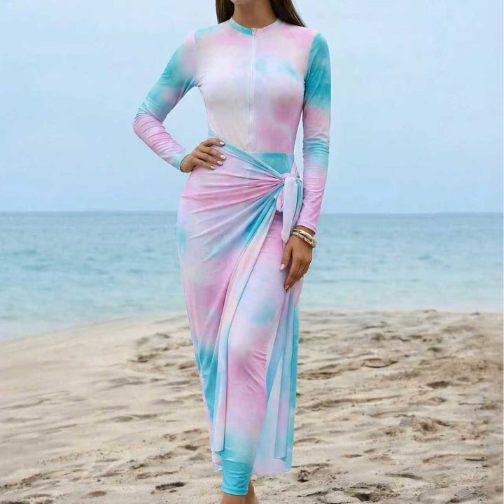 Damen Eleganter Surfanzug mit Reißverschluss und Wickeldetail Echo Archiv