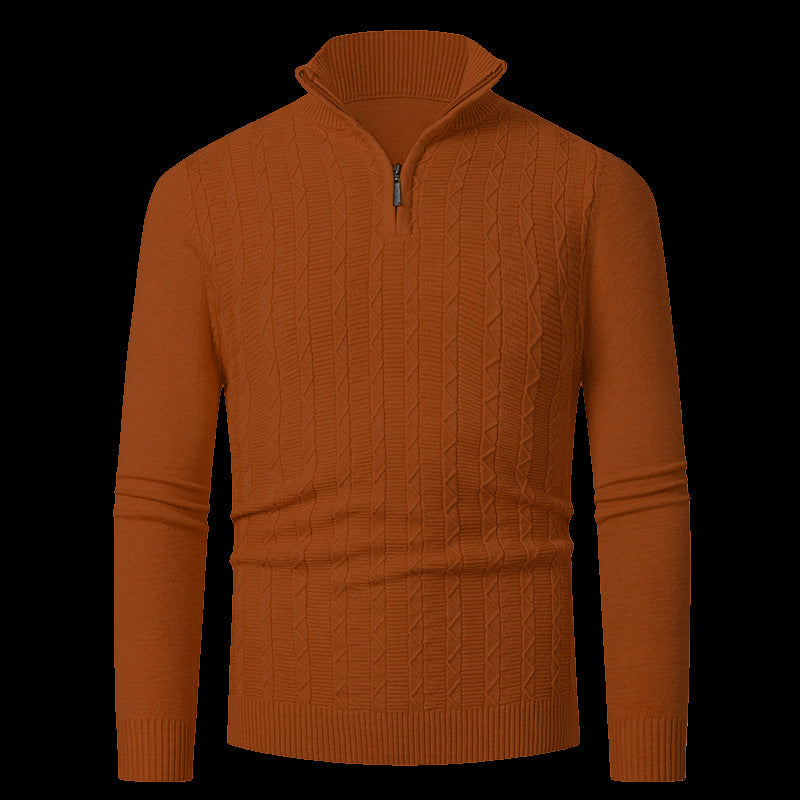 Herren Strickpullover mit modernem Kragen und Reißverschluss Echoarchiv