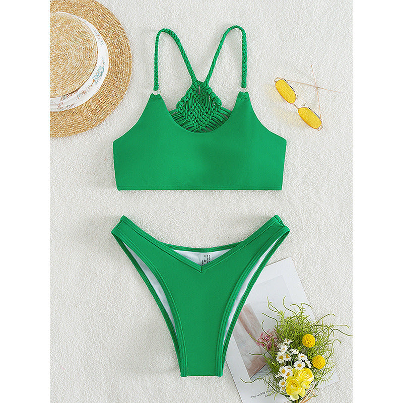 Damen Hoch geschnittenes Bikini-Set mit verstellbaren Trägern und sportlichem Design Echo Archiv