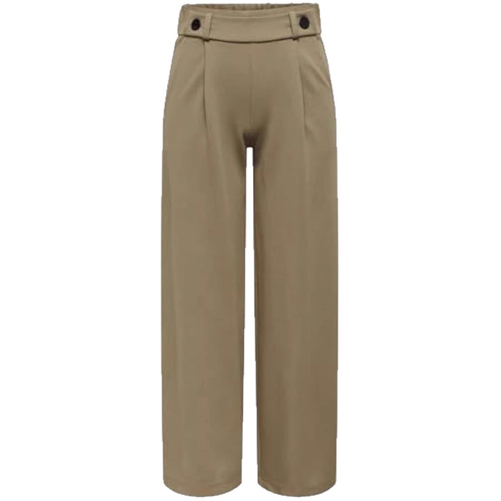 Damen High-Waist Culottehose mit Zierknopf-Bund und weitem Bein – Avélisse
