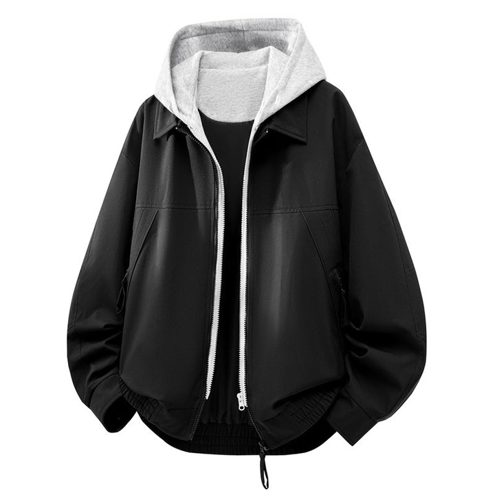 Herren Lässige Hybrid-Jacke mit integriertem Kapuzenlayer und elastischem Saum Echoarchiv
