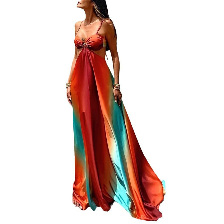 Damen Maxikleid mit verführerischem Wickeldesign und schimmernden Farbverläufen Echo Archiv