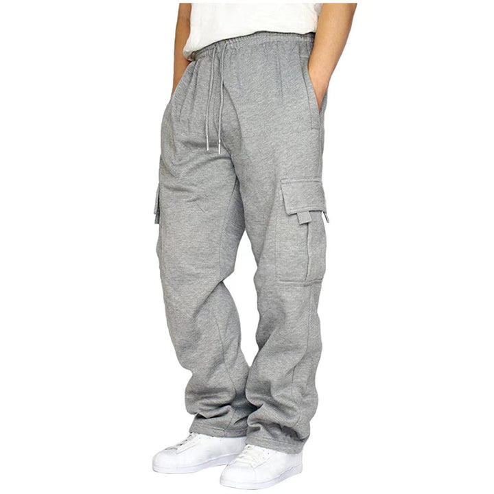Herren heavy-duty Utility-Freizeithose mit Kordelzug, aufgesetzten Cargotaschen und relaxed Fit – Bravaro