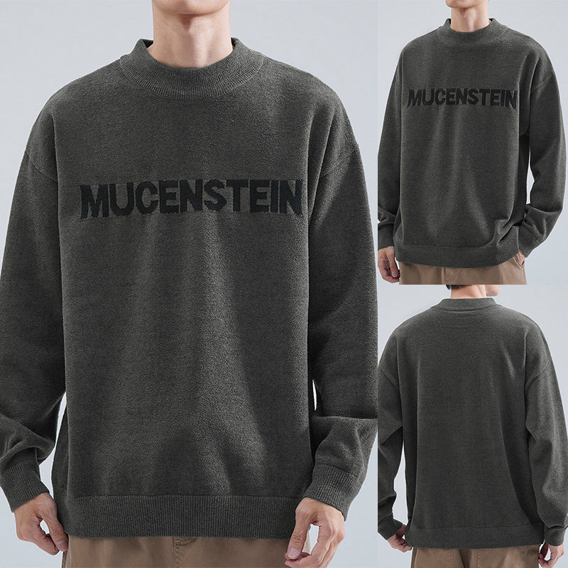 Herren Bequemer Oversized Pullover mit grafischem Schriftzug Echoarchiv