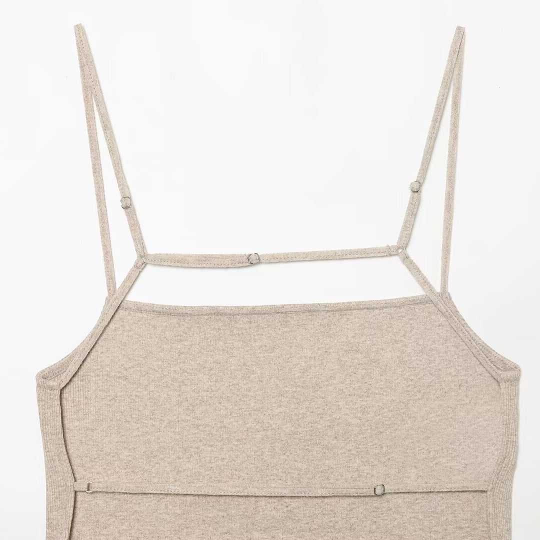 Damen Cropped Top mit zarten Trägerschnüren und funkelndem Saum Echo Archiv