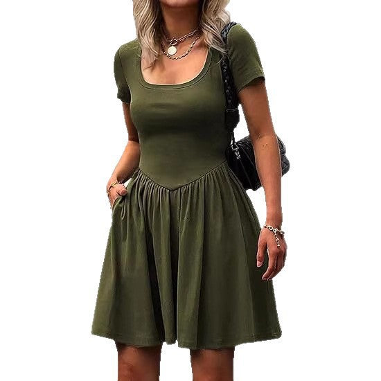 Damen Kurzarm Kleid Echo Archiv