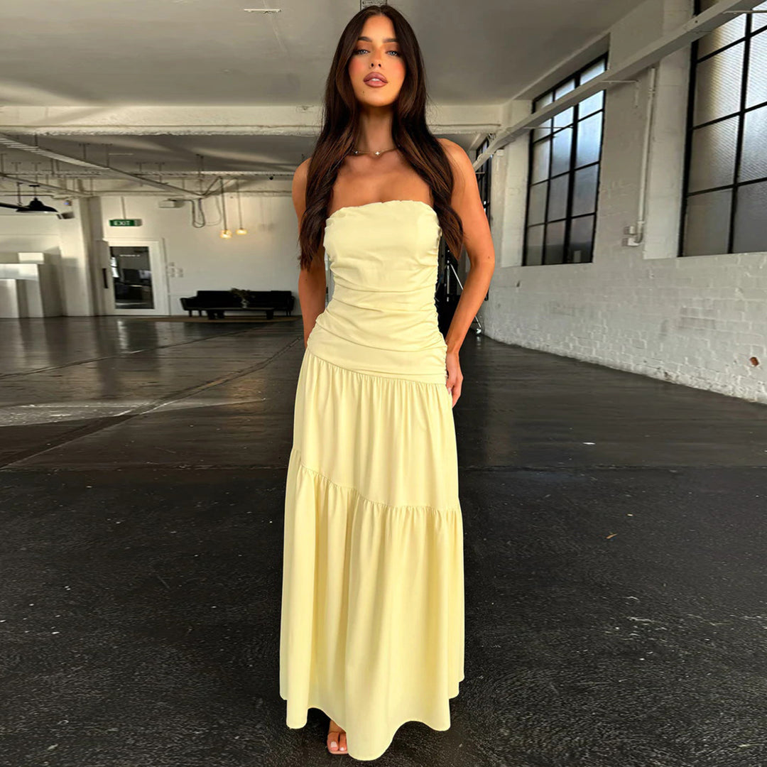 Damen romantisches Wickelkleid mit voluminösem Rock und gerafftem Oberteil Echo Archiv