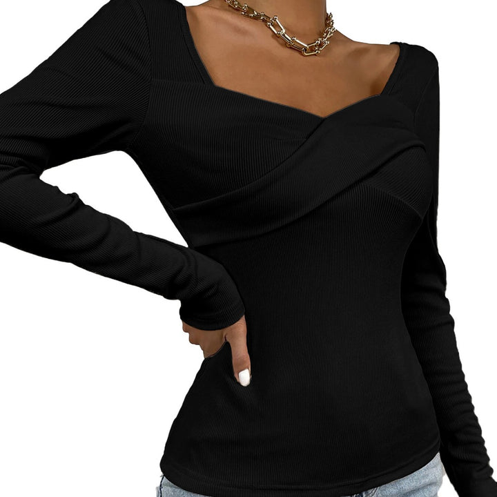 Damen figurbetonter Ripp-Body mit quadratischem Ausschnitt und Drapé-Bustier – Bodéline