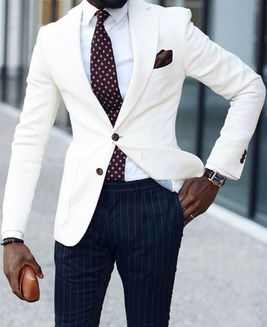 Herren eleganter Leinenblazer mit schmalem Schnitt Echoarchiv