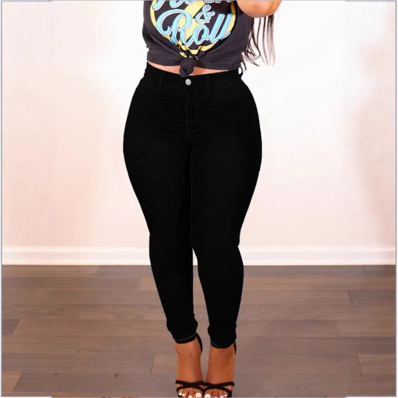 Damen hochgeschnittene figurformende Skinny-Jeans mit schlankmachendem Bund Echo Archiv