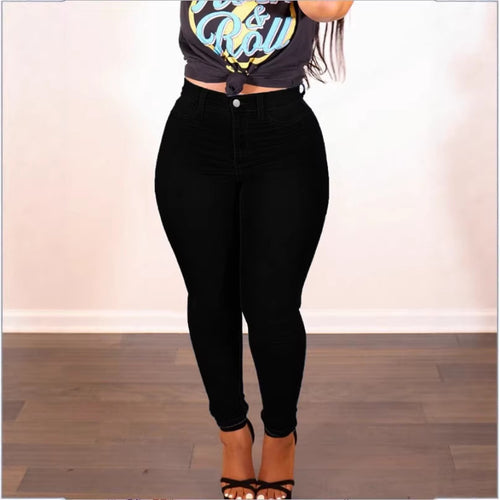 Damen hochgeschnittene figurformende Skinny-Jeans mit schlankmachendem Bund Echo Archiv