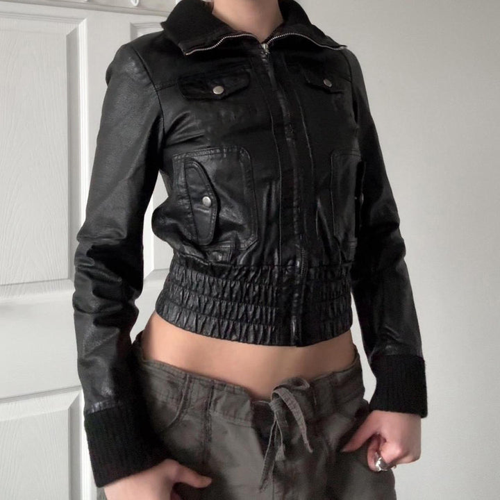 Damen Lederoptik-Bomberjacke Echo Archiv
