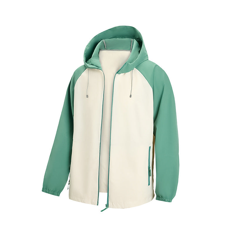 Herren Leichte Kapuzen‑Windbreaker‑Jacke mit Raglanärmeln, Zwei-Wege‑Reißverschluss und verdeckten Reißverschlusstaschen Echo Archiv