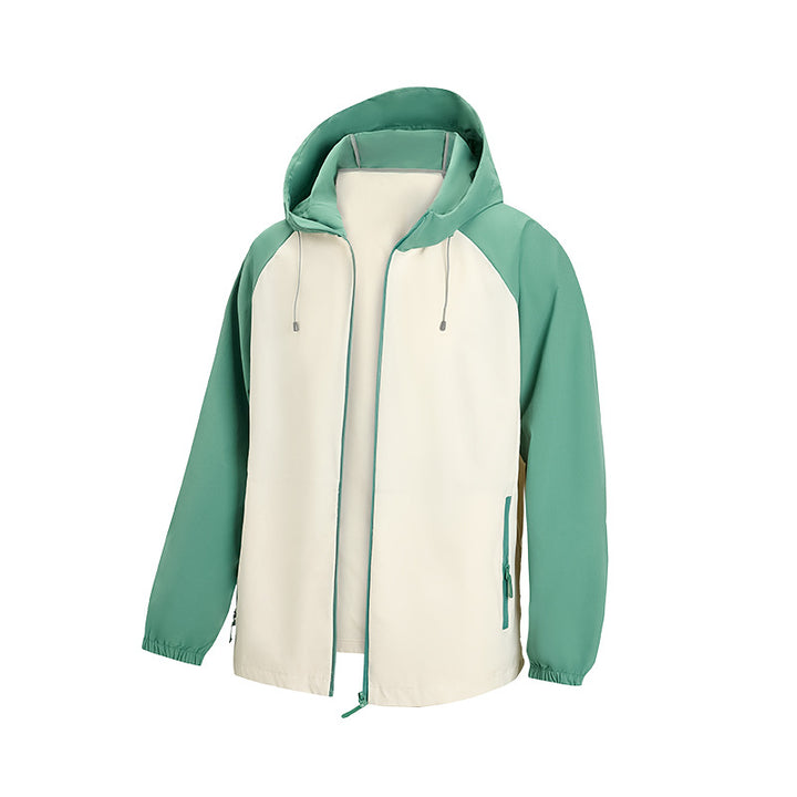 Herren Leichte Kapuzen‑Windbreaker‑Jacke mit Raglanärmeln, Zwei-Wege‑Reißverschluss und verdeckten Reißverschlusstaschen Echo Archiv
