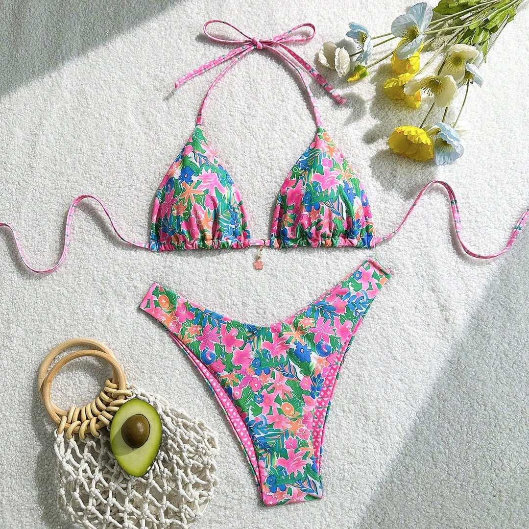 Damen Triangel-Bikini mit floralem Design Echo Archiv