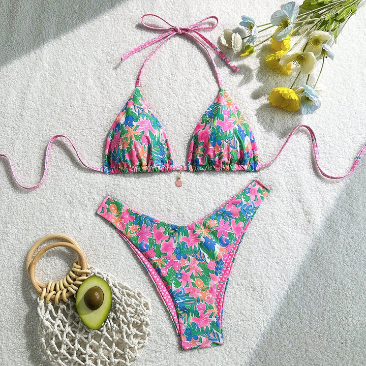 Damen Triangel-Bikini mit floralem Design Echo Archiv